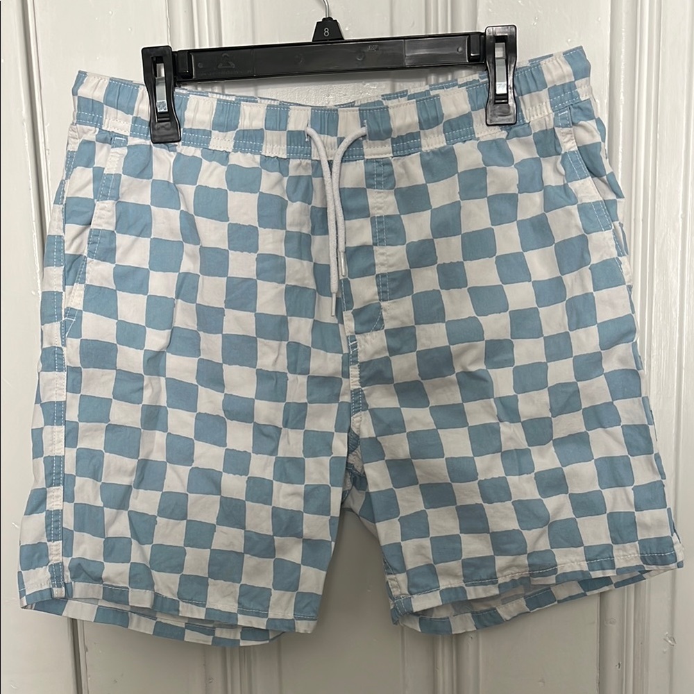 H&M Blue and White Checkered Men's Shorts